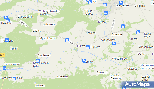 mapa Łukom, Łukom na mapie Targeo
