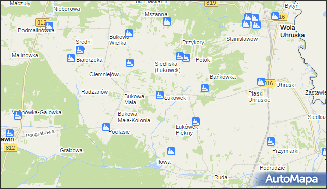 mapa Łukówek, Łukówek na mapie Targeo