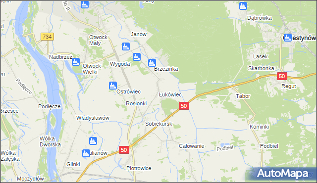 mapa Łukówiec gmina Karczew, Łukówiec gmina Karczew na mapie Targeo