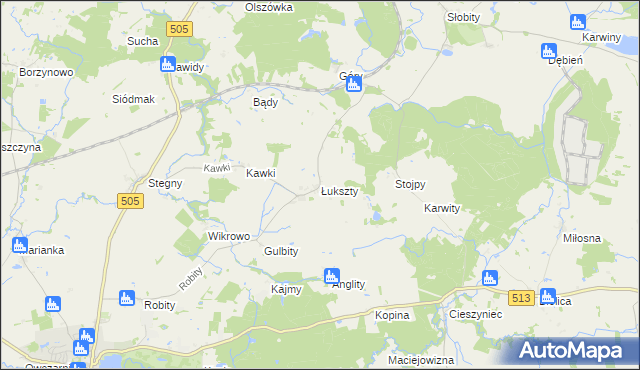 mapa Łukszty, Łukszty na mapie Targeo