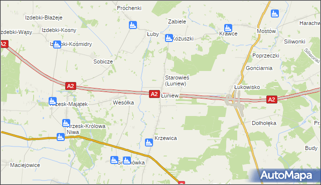 mapa Łuniew, Łuniew na mapie Targeo