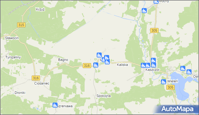 mapa Łupice gmina Sława, Łupice gmina Sława na mapie Targeo