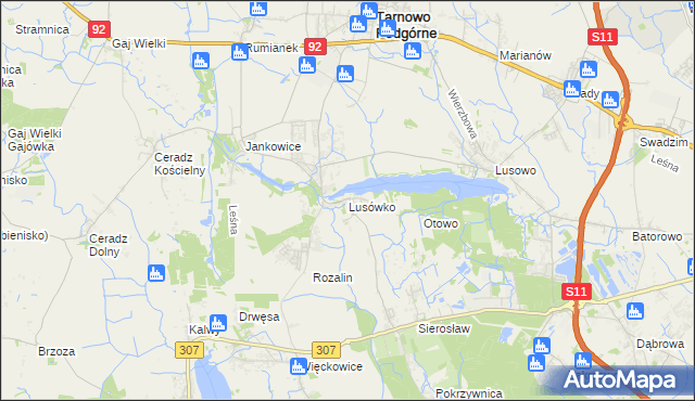 mapa Lusówko, Lusówko na mapie Targeo