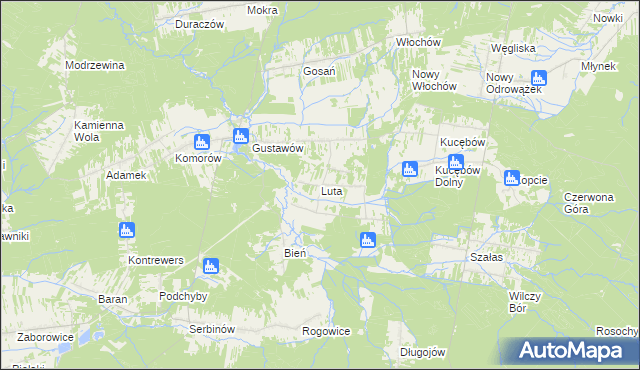 mapa Luta gmina Stąporków, Luta gmina Stąporków na mapie Targeo