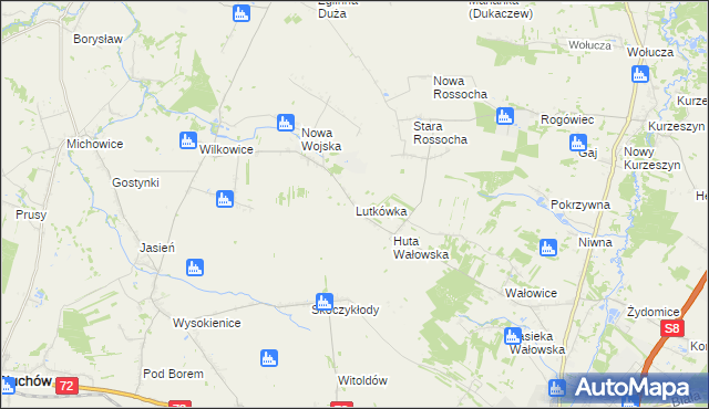 mapa Lutkówka gmina Rawa Mazowiecka, Lutkówka gmina Rawa Mazowiecka na mapie Targeo