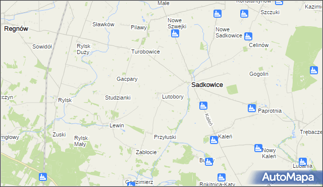 mapa Lutobory, Lutobory na mapie Targeo