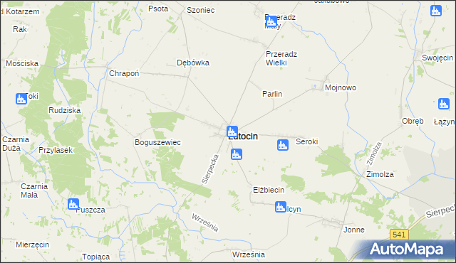 mapa Lutocin, Lutocin na mapie Targeo