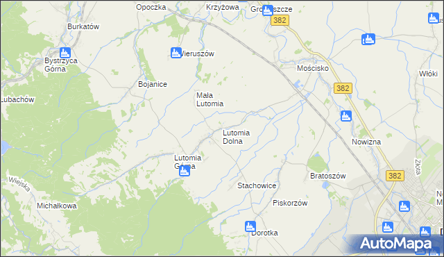 mapa Lutomia Dolna, Lutomia Dolna na mapie Targeo