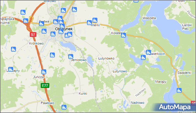 mapa Łutynówko, Łutynówko na mapie Targeo