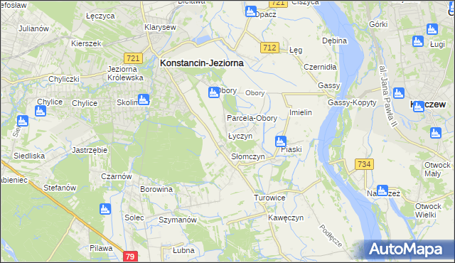 mapa Łyczyn gmina Konstancin-Jeziorna, Łyczyn gmina Konstancin-Jeziorna na mapie Targeo