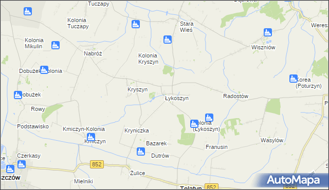 mapa Łykoszyn, Łykoszyn na mapie Targeo