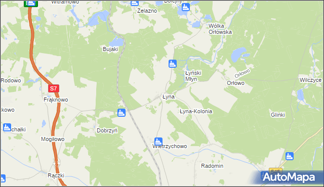 mapa Łyna, Łyna na mapie Targeo