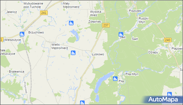 mapa Łyskowo gmina Gostycyn, Łyskowo gmina Gostycyn na mapie Targeo