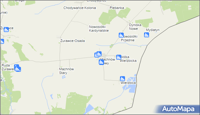 mapa Machnów Nowy, Machnów Nowy na mapie Targeo