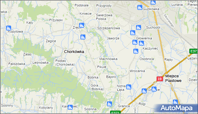 mapa Machnówka, Machnówka na mapie Targeo