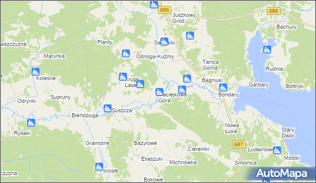 mapa Maciejkowa Góra, Maciejkowa Góra na mapie Targeo