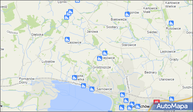 mapa Maciejowice gmina Otmuchów, Maciejowice gmina Otmuchów na mapie Targeo