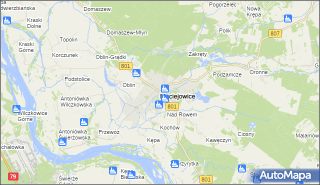 mapa Maciejowice powiat garwoliński, Maciejowice powiat garwoliński na mapie Targeo