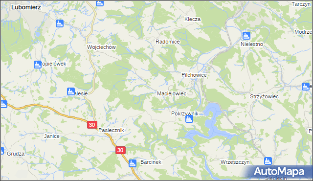 mapa Maciejowiec, Maciejowiec na mapie Targeo