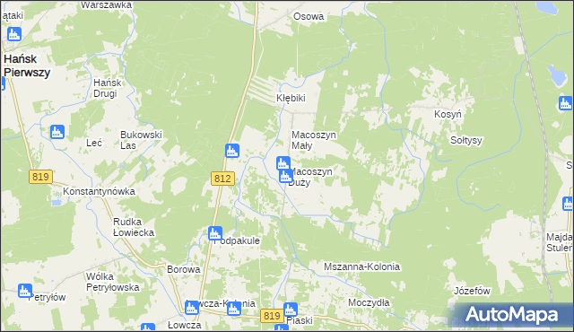 mapa Macoszyn Duży, Macoszyn Duży na mapie Targeo