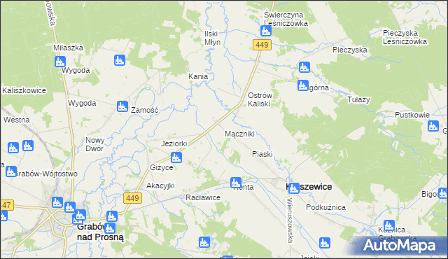 mapa Mączniki gmina Kraszewice, Mączniki gmina Kraszewice na mapie Targeo