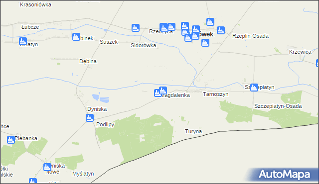 mapa Magdalenka gmina Ulhówek, Magdalenka gmina Ulhówek na mapie Targeo