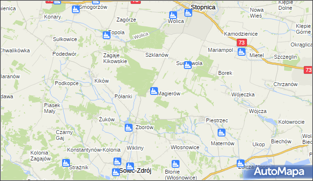 mapa Magierów gmina Solec-Zdrój, Magierów gmina Solec-Zdrój na mapie Targeo