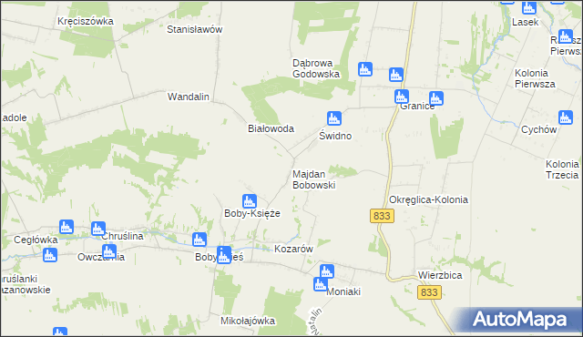 mapa Majdan Bobowski, Majdan Bobowski na mapie Targeo