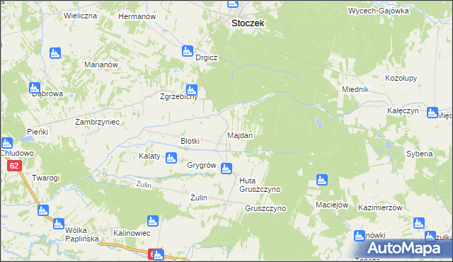 mapa Majdan gmina Stoczek, Majdan gmina Stoczek na mapie Targeo