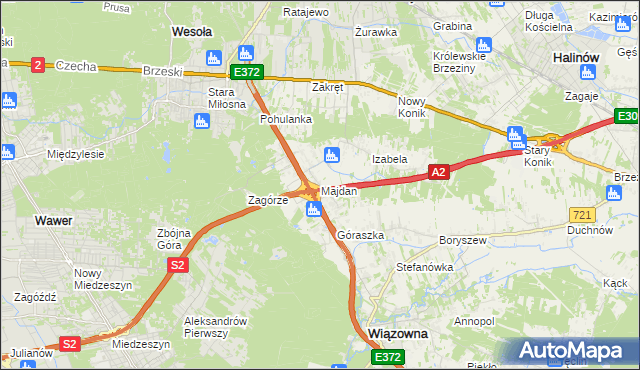 mapa Majdan gmina Wiązowna, Majdan gmina Wiązowna na mapie Targeo