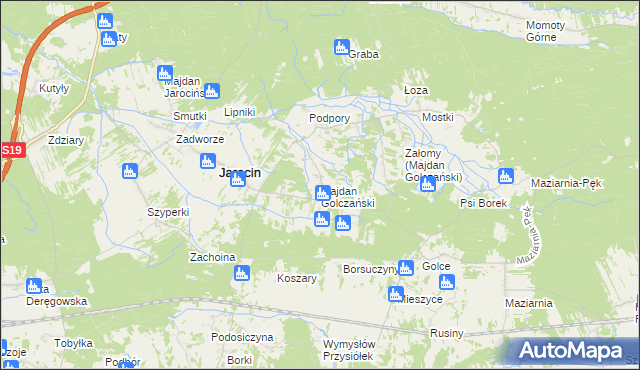 mapa Majdan Golczański, Majdan Golczański na mapie Targeo