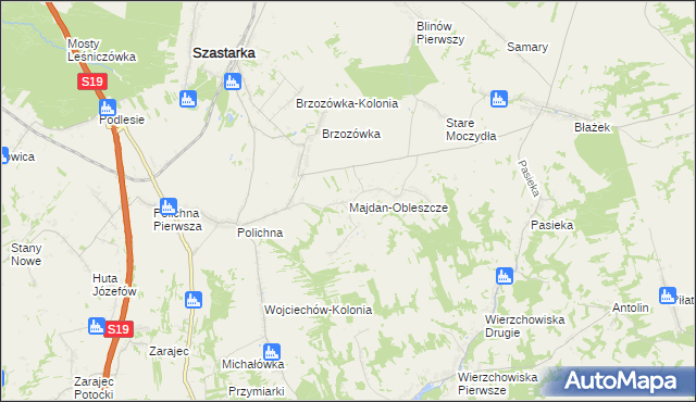 mapa Majdan-Obleszcze, Majdan-Obleszcze na mapie Targeo