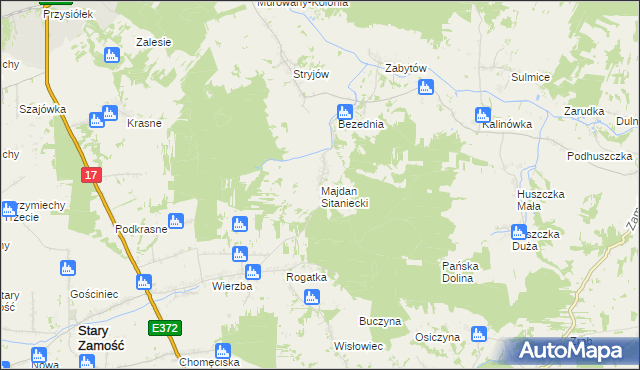 mapa Majdan Sitaniecki, Majdan Sitaniecki na mapie Targeo