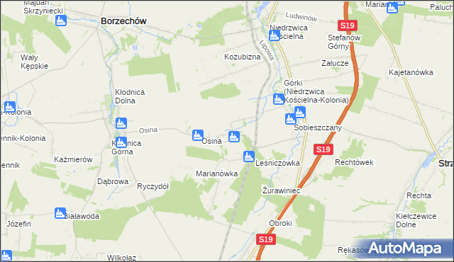 mapa Majdan Sobieszczański, Majdan Sobieszczański na mapie Targeo