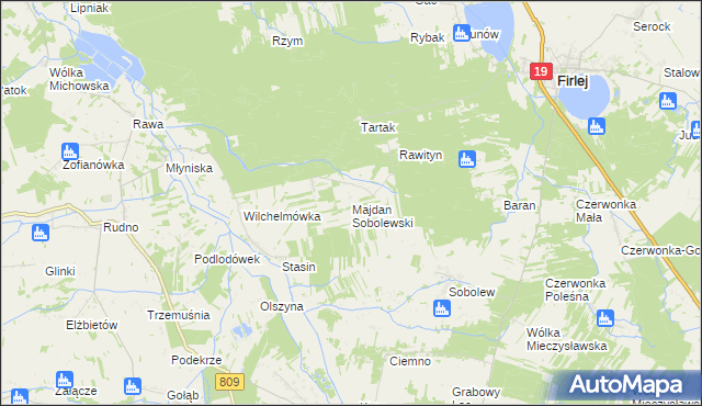 mapa Majdan Sobolewski, Majdan Sobolewski na mapie Targeo