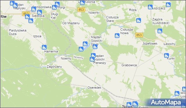 mapa Majdan Sopocki Pierwszy, Majdan Sopocki Pierwszy na mapie Targeo