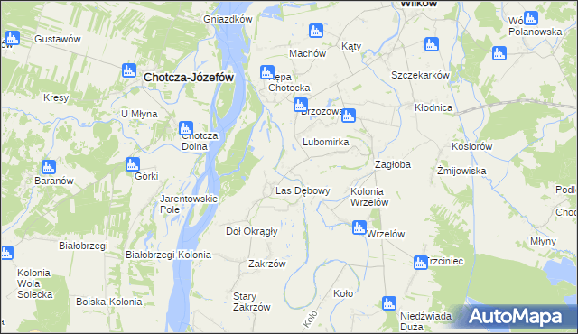 mapa Majdany gmina Wilków, Majdany gmina Wilków na mapie Targeo