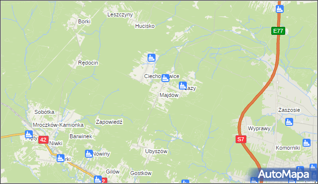 mapa Majdów, Majdów na mapie Targeo