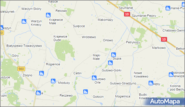 mapa Majki Małe, Majki Małe na mapie Targeo