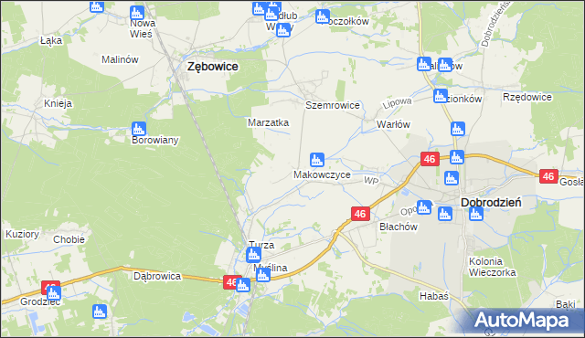 mapa Makowczyce, Makowczyce na mapie Targeo