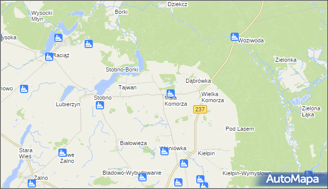 mapa Mała Komorza, Mała Komorza na mapie Targeo