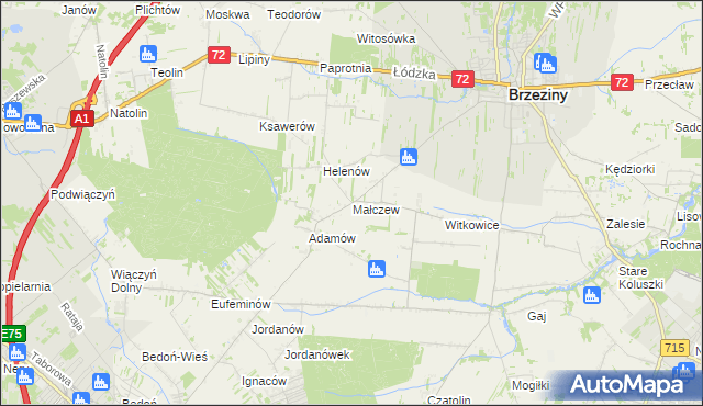 mapa Małczew, Małczew na mapie Targeo