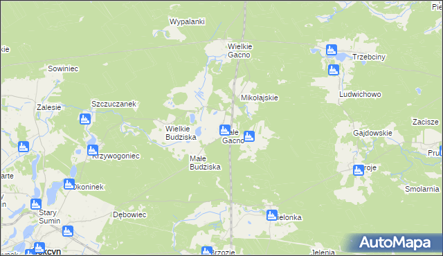 mapa Małe Gacno, Małe Gacno na mapie Targeo