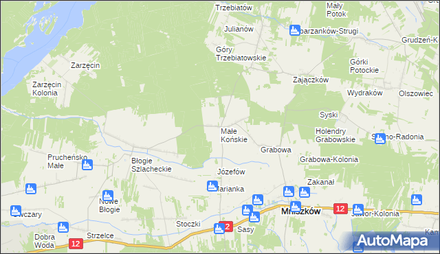 mapa Małe Końskie, Małe Końskie na mapie Targeo