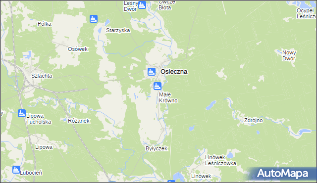 mapa Małe Krówno, Małe Krówno na mapie Targeo