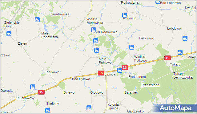 mapa Małe Pułkowo, Małe Pułkowo na mapie Targeo