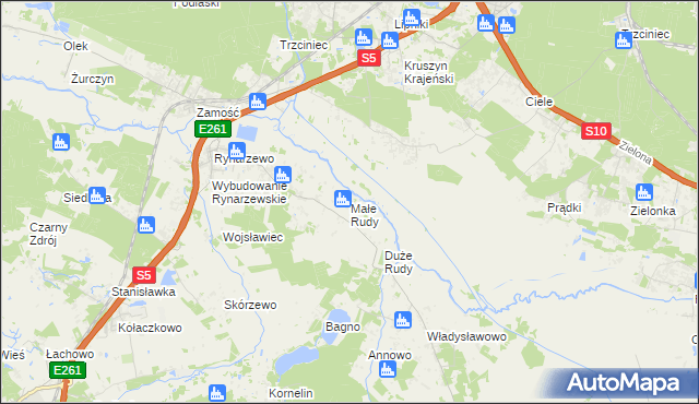 mapa Małe Rudy, Małe Rudy na mapie Targeo