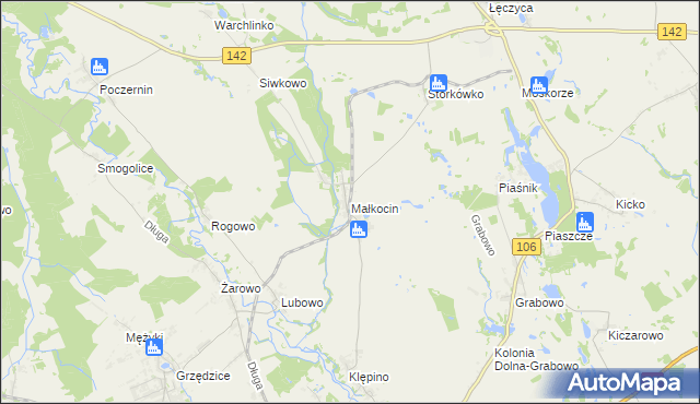 mapa Małkocin, Małkocin na mapie Targeo