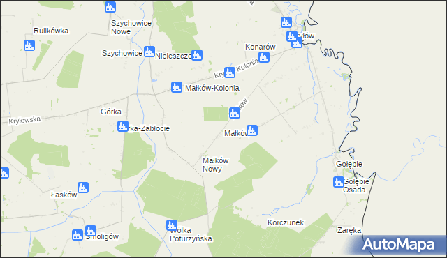 mapa Małków gmina Mircze, Małków gmina Mircze na mapie Targeo