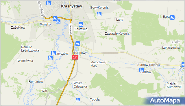 mapa Małochwiej Duży, Małochwiej Duży na mapie Targeo